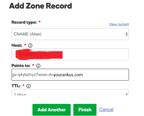 Adding CNAME record on Godaddy