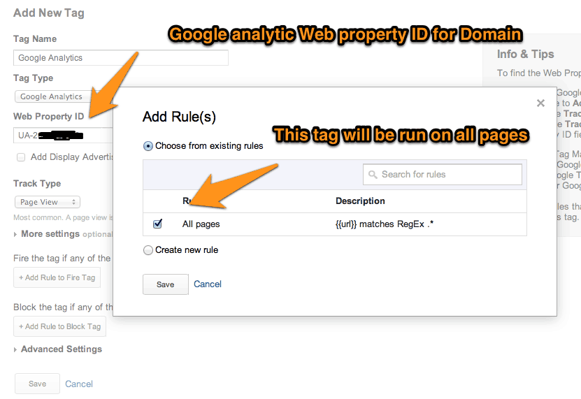 Google Analytics web property ID