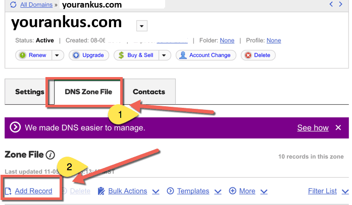 How to edit Domain DNS record on Godaddy