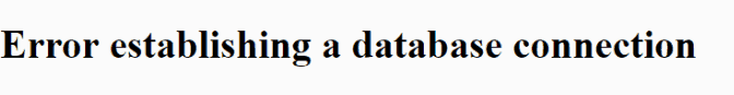 fix error establishing a database connection in wordpress